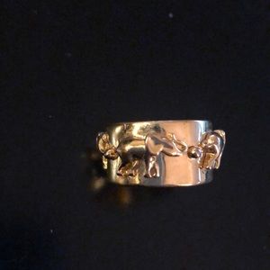 Gold elephant statement ring
